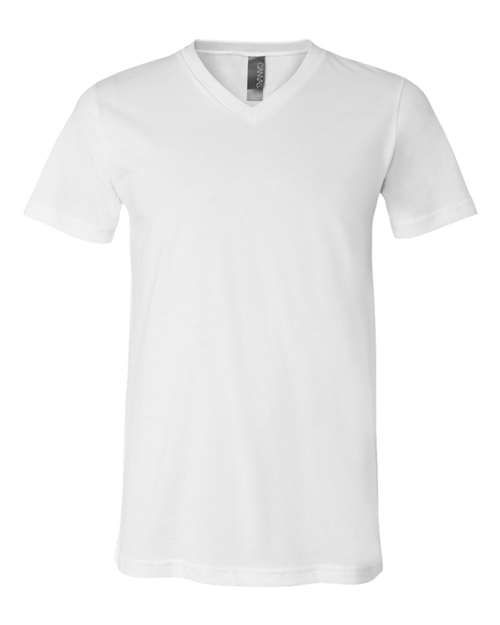 Bella + Canvas 3005 Unisex Jersey Short-Sleeve V-Neck T-Shirt #color_WHITE