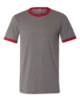 Bella + Canvas 3055C Men's Jersey Short-Sleeve Ringer T-Shirt #color_DEEP HTH/ CARDNL