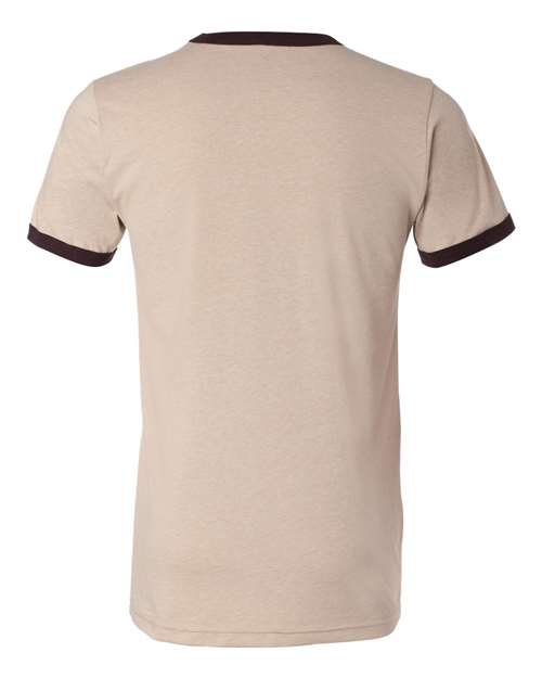 Bella + Canvas 3055C Men's Jersey Short-Sleeve Ringer T-Shirt #color_HTHR TAN/ BROWN