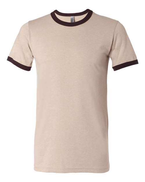 Bella + Canvas 3055C Men's Jersey Short-Sleeve Ringer T-Shirt #color_HTHR TAN/ BROWN