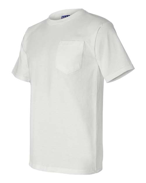 Bayside BA3015 Adult 6.1 oz., Cotton Pocket T-Shirt #color_WHITE