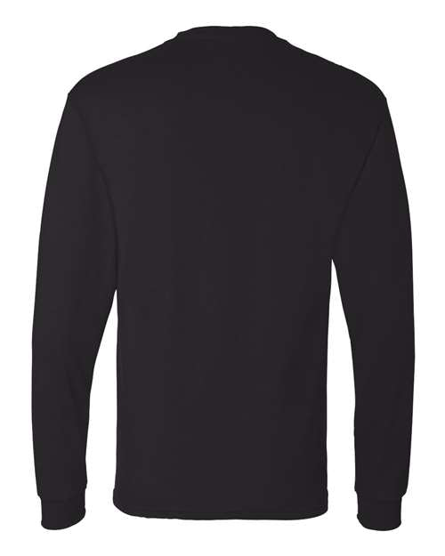 Hanes 5286 Men's ComfortSoft Cotton Long-Sleeve T-Shirt #color_BLACK