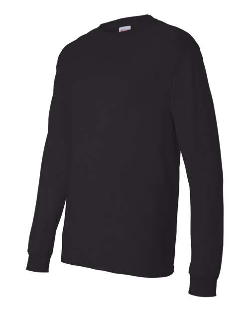 Hanes 5286 Men's ComfortSoft Cotton Long-Sleeve T-Shirt #color_BLACK