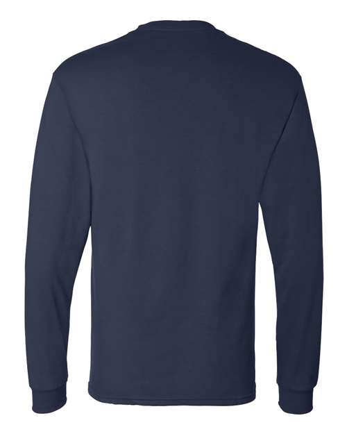 Hanes 5286 Men's ComfortSoft Cotton Long-Sleeve T-Shirt #color_NAVY