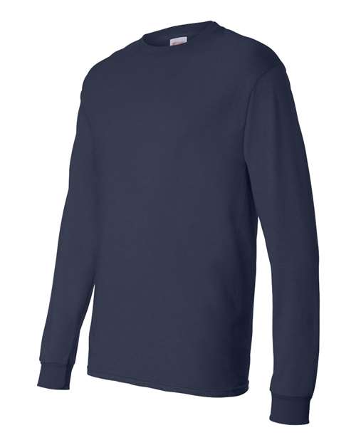 Hanes 5286 Men's ComfortSoft Cotton Long-Sleeve T-Shirt #color_NAVY