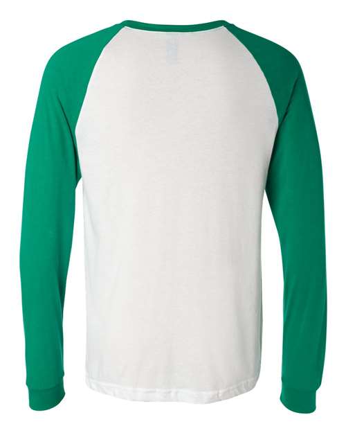 Bella + Canvas 3000C Men's Jersey Long-Sleeve Baseball T-Shirt #color_WHITE/ KELLY