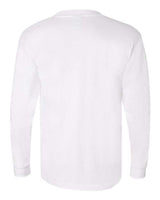 Bayside BA3055 Unisex Union-Made Long-Sleeve Pocket Crew T-Shirt #color_WHITE