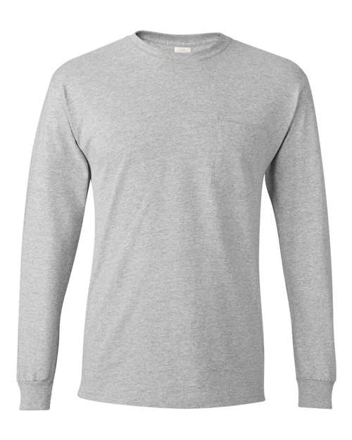 Hanes 5596 Men's Authentic-T Long-Sleeve Pocket T-Shirt #color_LIGHT STEEL