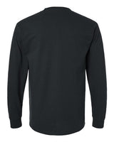 Gildan G241 Adult Ultra Cotton Long-Sleeve Pocket T-Shirt #color_BLACK