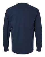 Gildan G241 Adult Ultra Cotton Long-Sleeve Pocket T-Shirt #color_NAVY