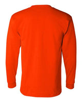 Bayside BA1730 Adult Long-Sleeve T-Shirt with Pocket #color_BRIGHT ORANGE