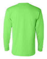 Bayside BA1730 Adult Long-Sleeve T-Shirt with Pocket #color_LIME GREEN