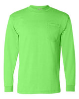 Bayside BA1730 Adult Long-Sleeve T-Shirt with Pocket #color_LIME GREEN