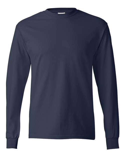 Hanes 5586 Adult Authentic-T Long-Sleeve T-Shirt #color_NAVY