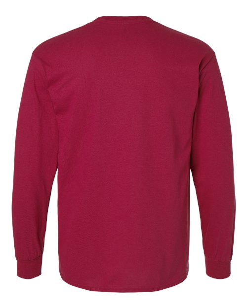 Gildan G240 Adult Ultra Cotton  Long-Sleeve T-Shirt #color_CARDINAL RED