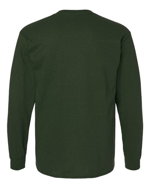 Gildan G240 Adult Ultra Cotton  Long-Sleeve T-Shirt #color_FOREST GREEN