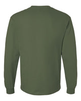Gildan G240 Adult Ultra Cotton  Long-Sleeve T-Shirt #color_MILITARY GREEN