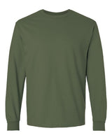 Gildan G240 Adult Ultra Cotton  Long-Sleeve T-Shirt #color_MILITARY GREEN