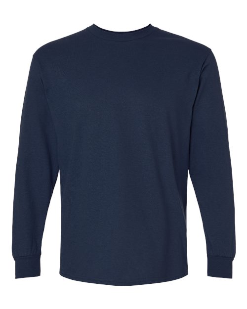 Gildan G240 Adult Ultra Cotton  Long-Sleeve T-Shirt #color_NAVY