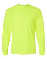 Gildan G240 Adult Ultra Cotton  Long-Sleeve T-Shirt #color_SAFETY GREEN