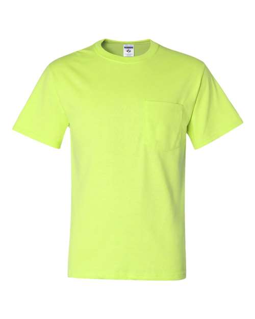 Jerzees 29P Adult DRI-POWER ACTIVE Pocket T-Shirt #color_SAFETY GREEN