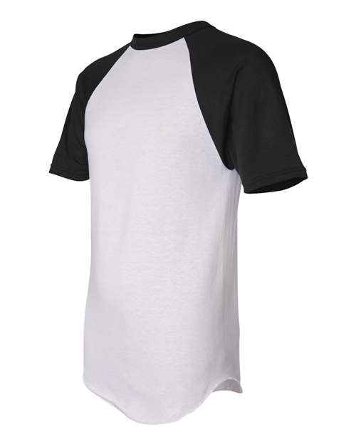 Augusta Sportswear 423 Adult Short-Sleeve Baseball Jersey #color_WHITE/ BLACK