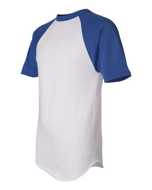 Augusta Sportswear 423 Adult Short-Sleeve Baseball Jersey #color_WHITE/ ROYAL
