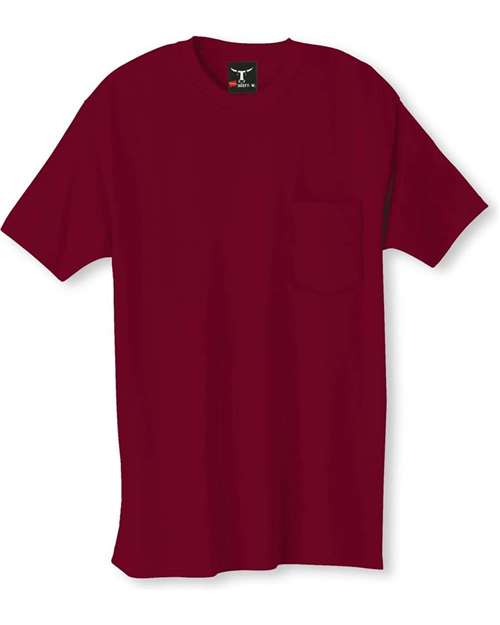 Hanes 5190P Adult Beefy-T with Pocket #color_CARDINAL