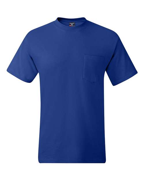 Hanes 5190P Adult Beefy-T with Pocket #color_DEEP ROYAL