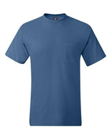 Hanes 5190P Adult Beefy-T with Pocket #color_DENIM BLUE