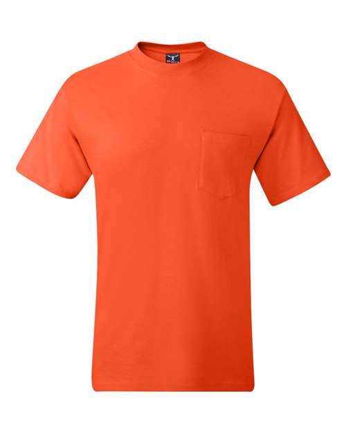 Hanes 5190P Adult Beefy-T with Pocket #color_ORANGE