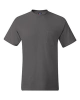 Hanes 5190P Adult Beefy-T with Pocket #color_SMOKE GRAY