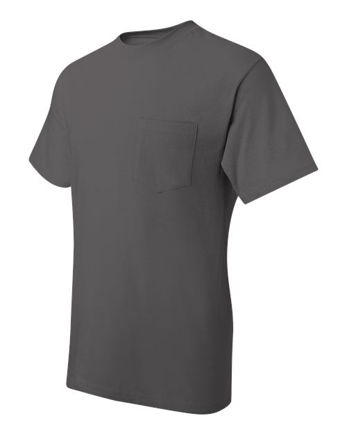 Hanes 5190P Adult Beefy-T with Pocket #color_SMOKE GRAY