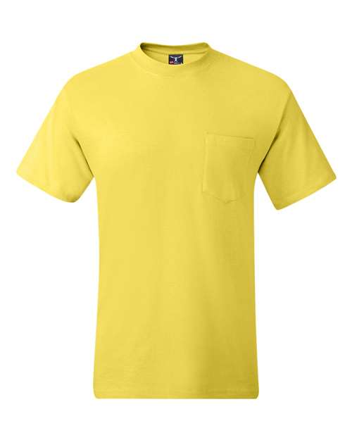 Hanes 5190P Adult Beefy-T with Pocket #color_YELLOW