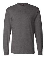 Hanes 5186 Adult Long-Sleeve Beefy-T #color_CHARCOAL HEATHER