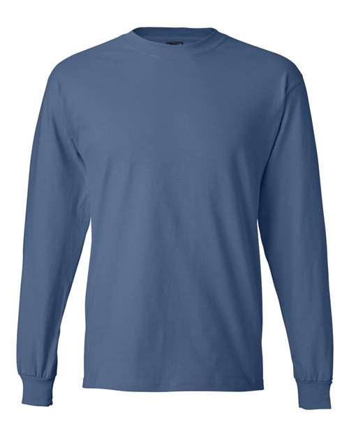 Hanes 5186 Adult Long-Sleeve Beefy-T #color_DENIM BLUE