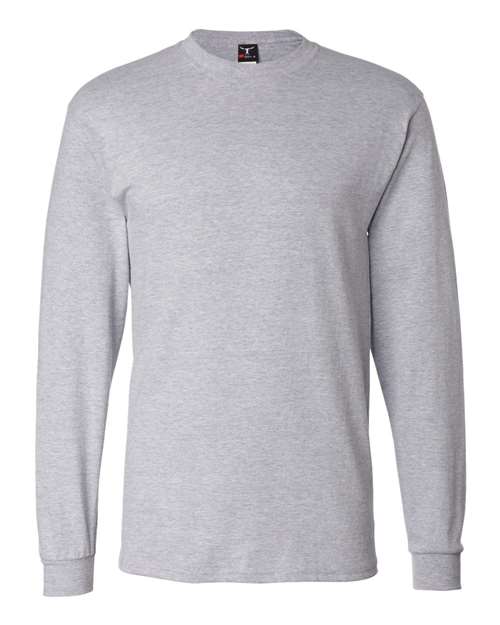 Hanes 5186 Adult Long-Sleeve Beefy-T #color_LIGHT STEEL