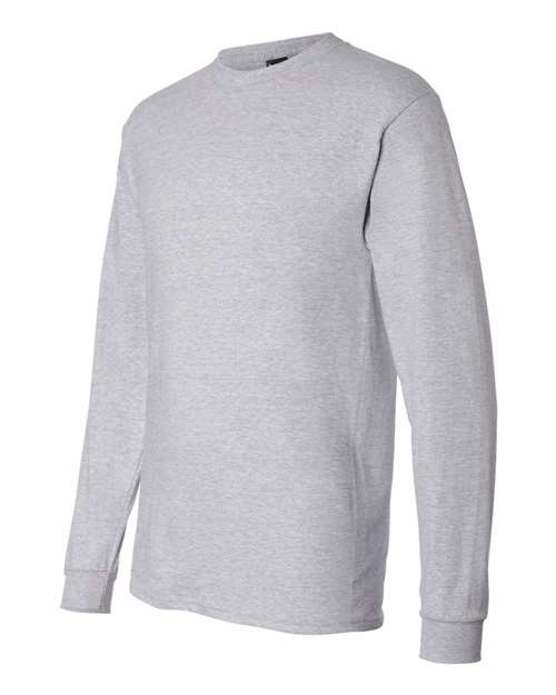 Hanes 5186 Adult Long-Sleeve Beefy-T #color_LIGHT STEEL