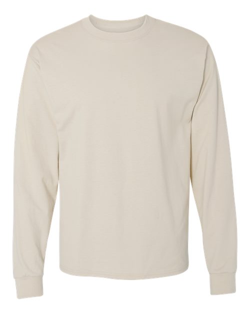 Hanes 5186 Adult Long-Sleeve Beefy-T #color_SAND