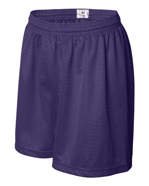 ""Badger 7216 Women's Pro Mesh 5" Shorts with Solid Liner" #color_Purple"