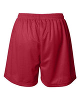 ""Badger 7216 Women's Pro Mesh 5" Shorts with Solid Liner" #color_Red"