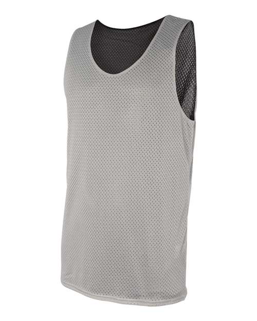 Badger 8529 Pro Mesh Reversible Tank Top #color_Silver/ Black