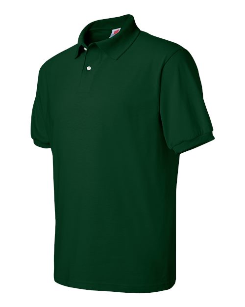 Hanes 054 Adult 50/50 EcoSmart Jersey Knit Polo #color_DEEP FOREST