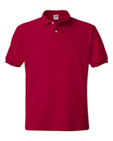 Hanes 054 Adult 50/50 EcoSmart Jersey Knit Polo #color_DEEP RED