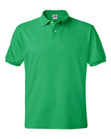 Hanes 054 Adult 50/50 EcoSmart Jersey Knit Polo #color_KELLY GREEN