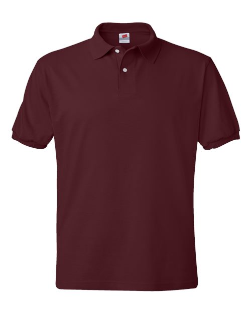 Hanes 054 Adult 50/50 EcoSmart Jersey Knit Polo #color_MAROON