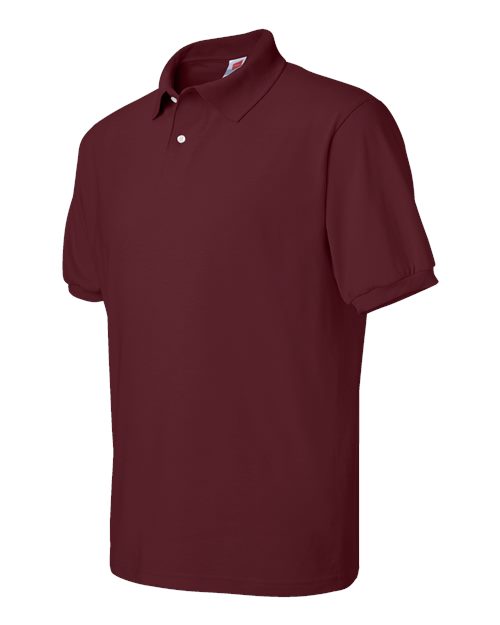 Hanes 054 Adult 50/50 EcoSmart Jersey Knit Polo #color_MAROON