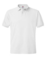 Hanes 054 Adult 50/50 EcoSmart Jersey Knit Polo #color_WHITE