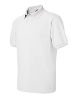 Hanes 054 Adult 50/50 EcoSmart Jersey Knit Polo #color_WHITE
