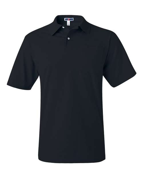 Jerzees 436P Adult SpotShield Pocket Jersey Polo #color_BLACK